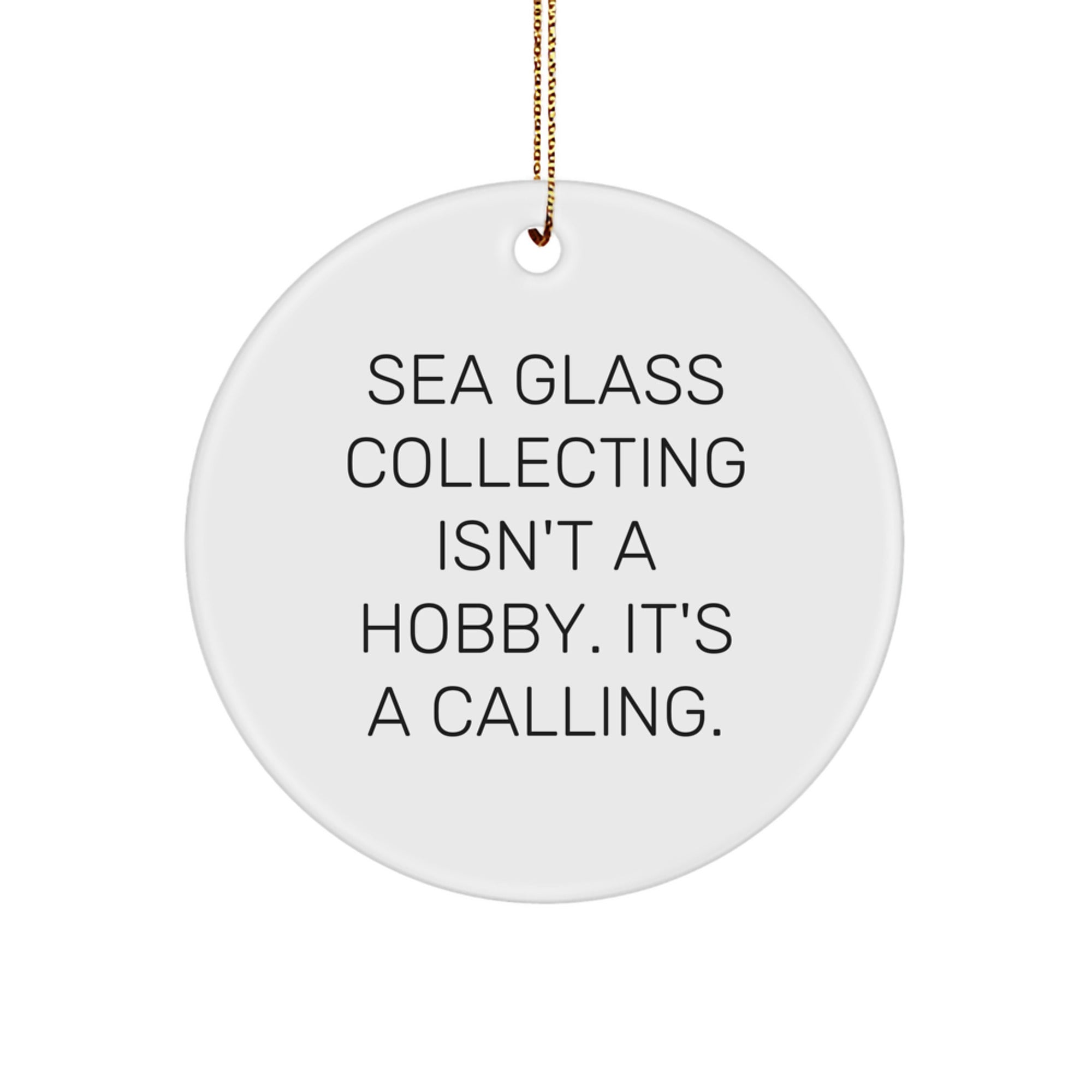 Sea Glass Collecting Gifts from Friends - Inspirational Circle Ornament for Christmas - Image 1