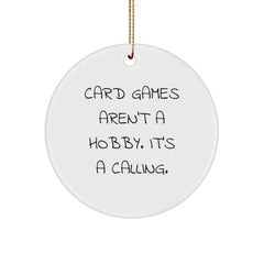 Funny Card Games Circle Ornament Gifts for Card Games Lovers from Friends, Unique Christmas Unique Gift Ideas for Women, Men, Family, Coworkers - Image 1