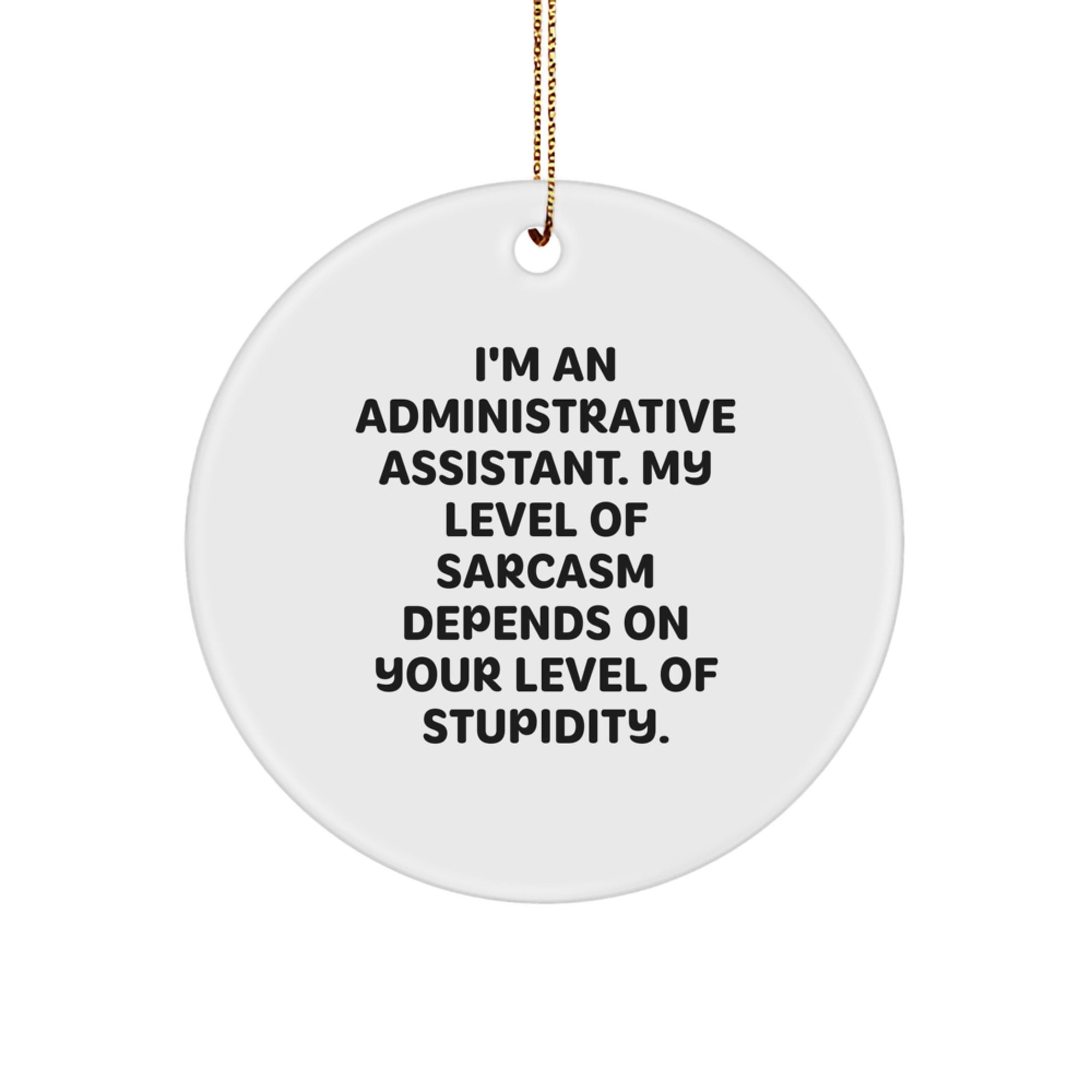 Funny Administrative Assistant Gifts from Friends - Circle Ornament for Coworkers, Christmas Unique Presents for Her - Image 1