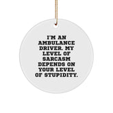 Ambulance Driver Gifts from Friends for Ambulance Driver - Funny Circle Ornament for Christmas - Image 1
