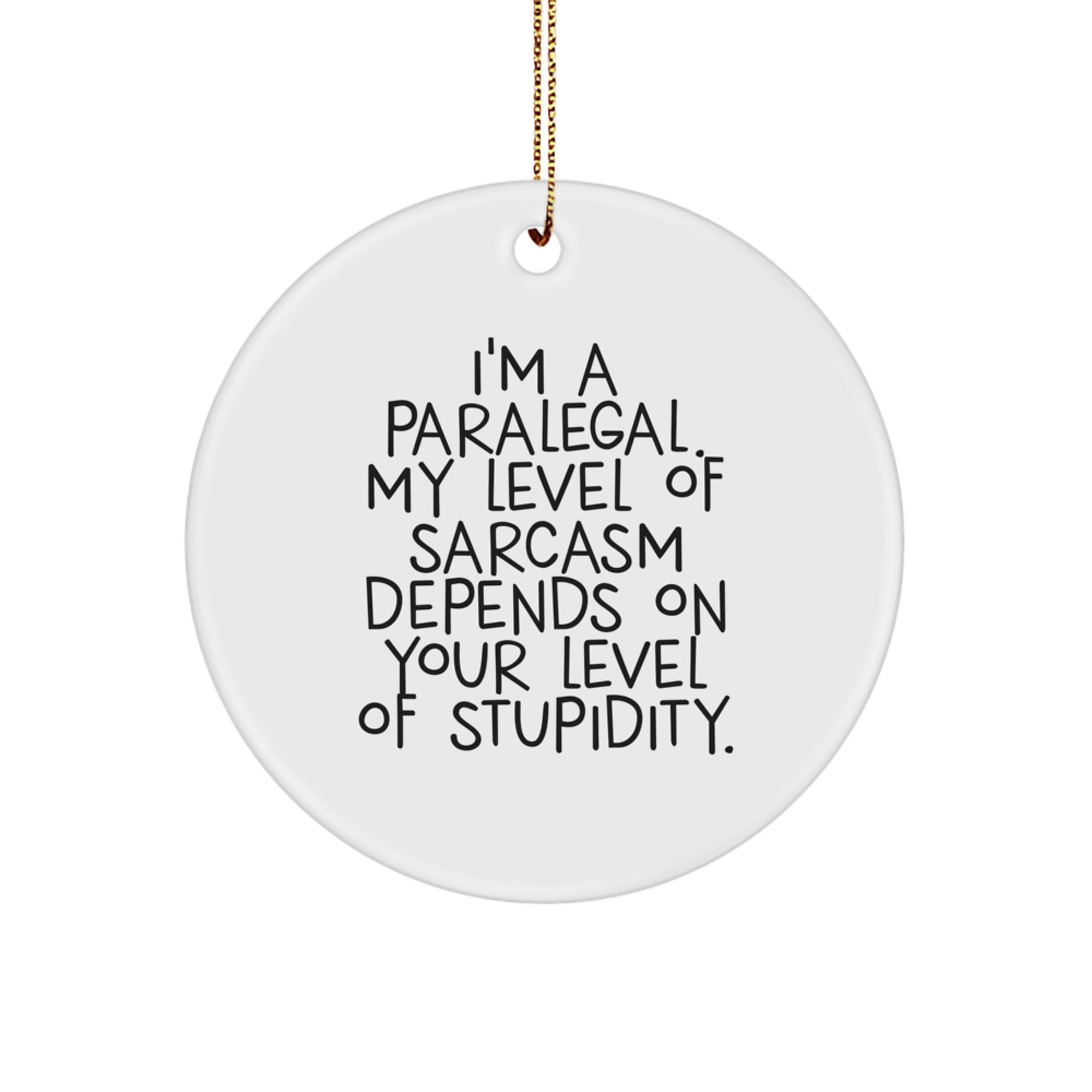 Funny Paralegal Gifts for Women, Paralegal Christmas Unique Gifts, Circle Ornament with Sassy Quote - Gifts from Friends or Family - Image 1