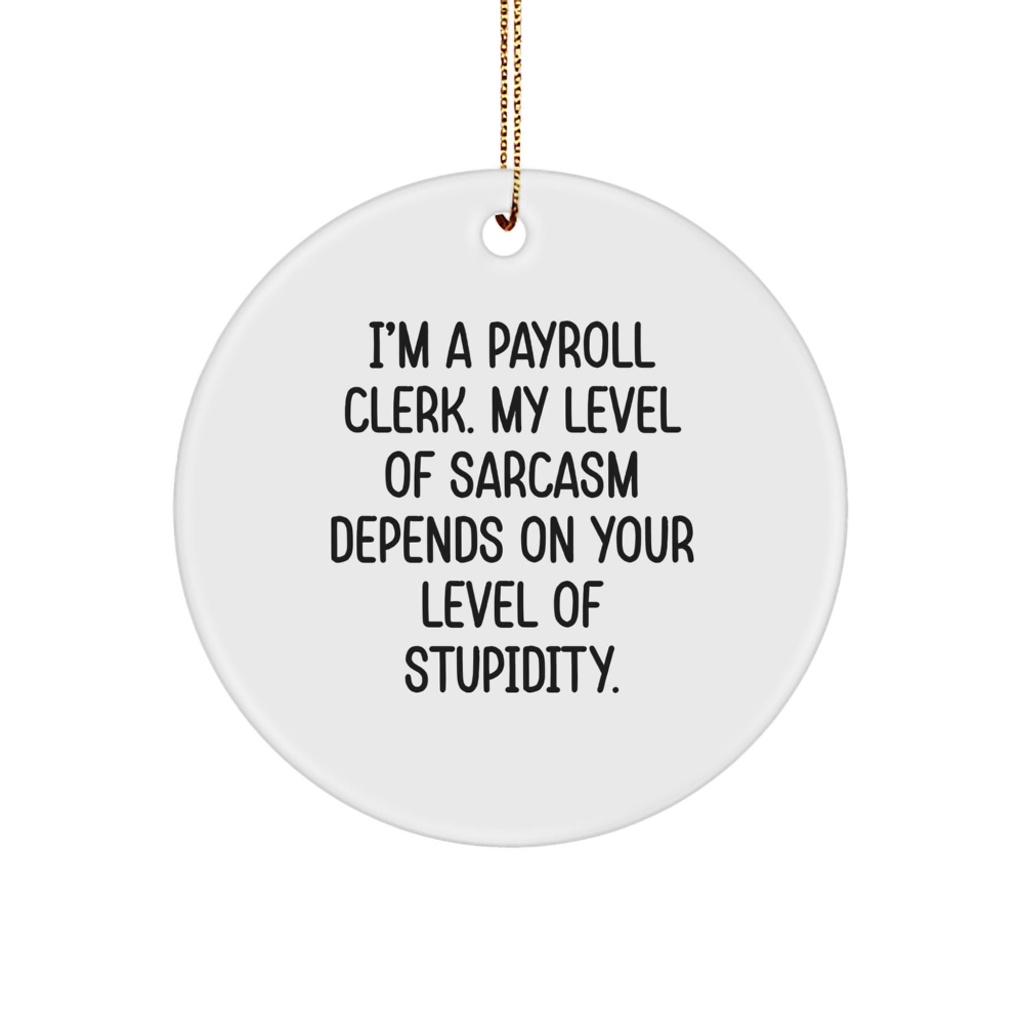 Funny Payroll Clerk Gifts from Friends and Family - Circle Ornament, Christmas Unique Gift for Coworkers, Inspirational - Image 1
