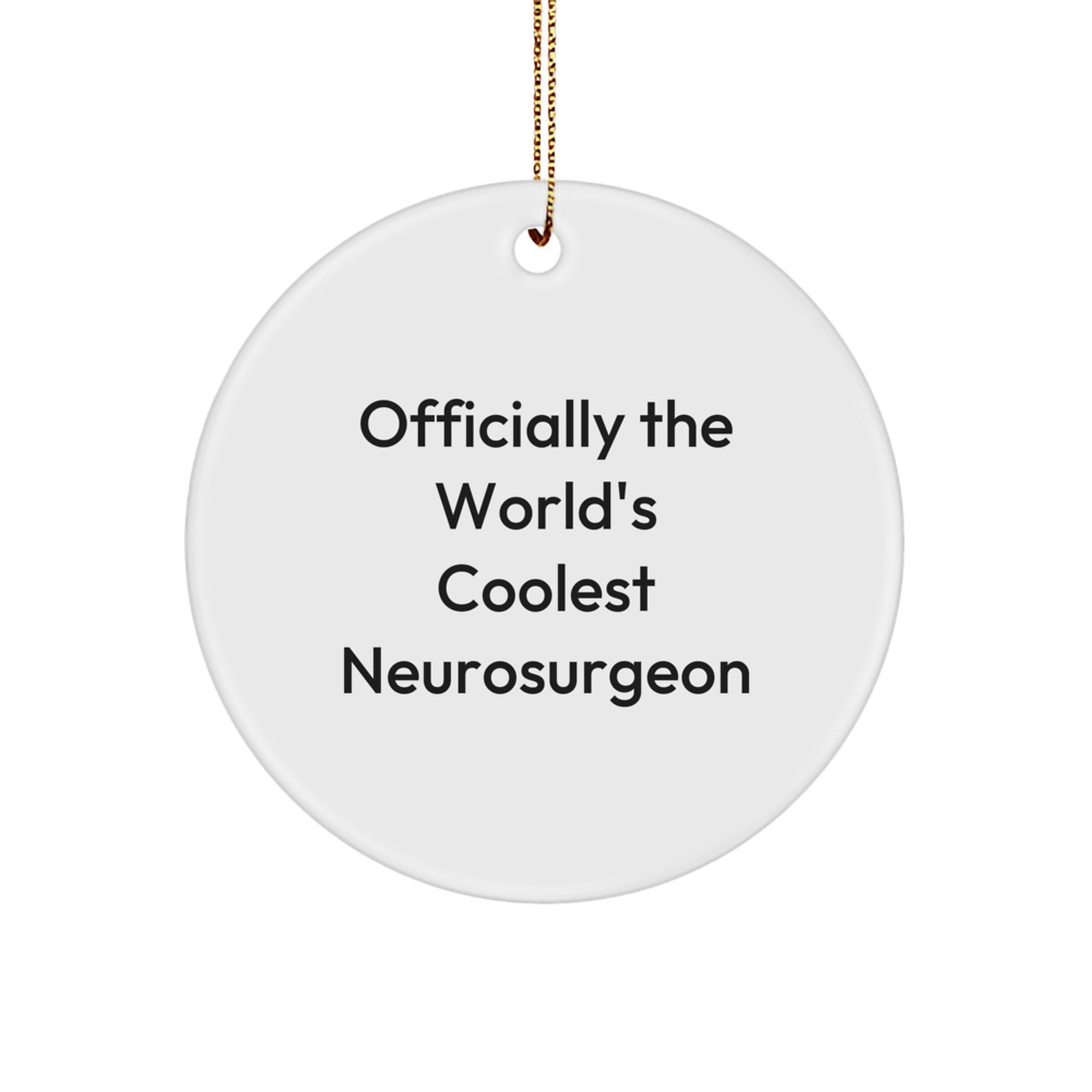 Coolest Neurosurgeon Gifts from Friends for Christmas - Circle Ornament with Funny Quote - Image 1