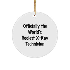 'World's Coolest X-ray Technician' Gifts from Men to X-Ray Technician, Funny Christmas Unique Gifts for X-Ray Technician, Circle Ornament - Image 1