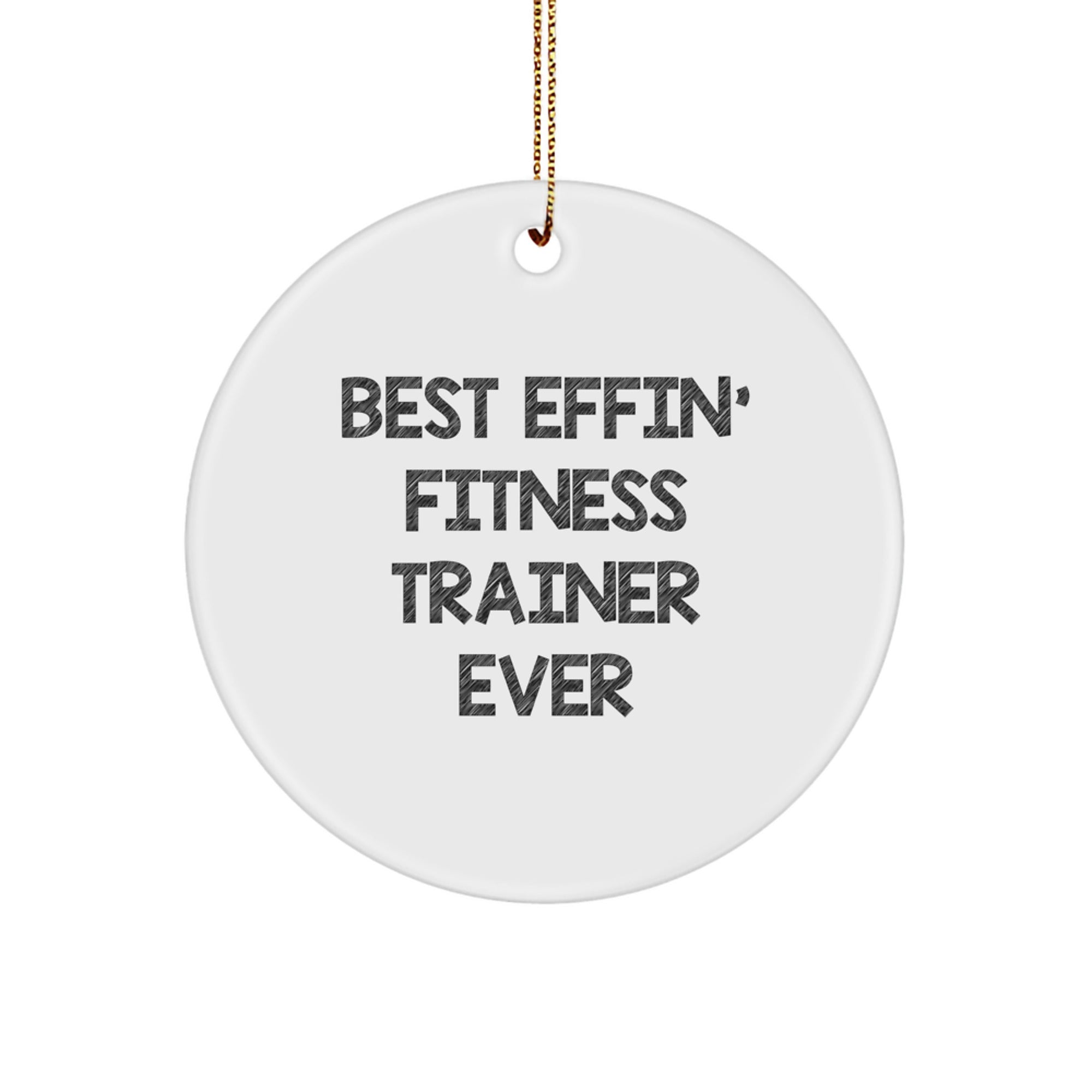 Funny Fitness Trainer Circle Ornament Gifts from Friends for Men Christmas Unique - Image 1