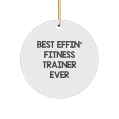 Funny Fitness Trainer Circle Ornament Gifts from Friends for Men Christmas Unique - Image 1