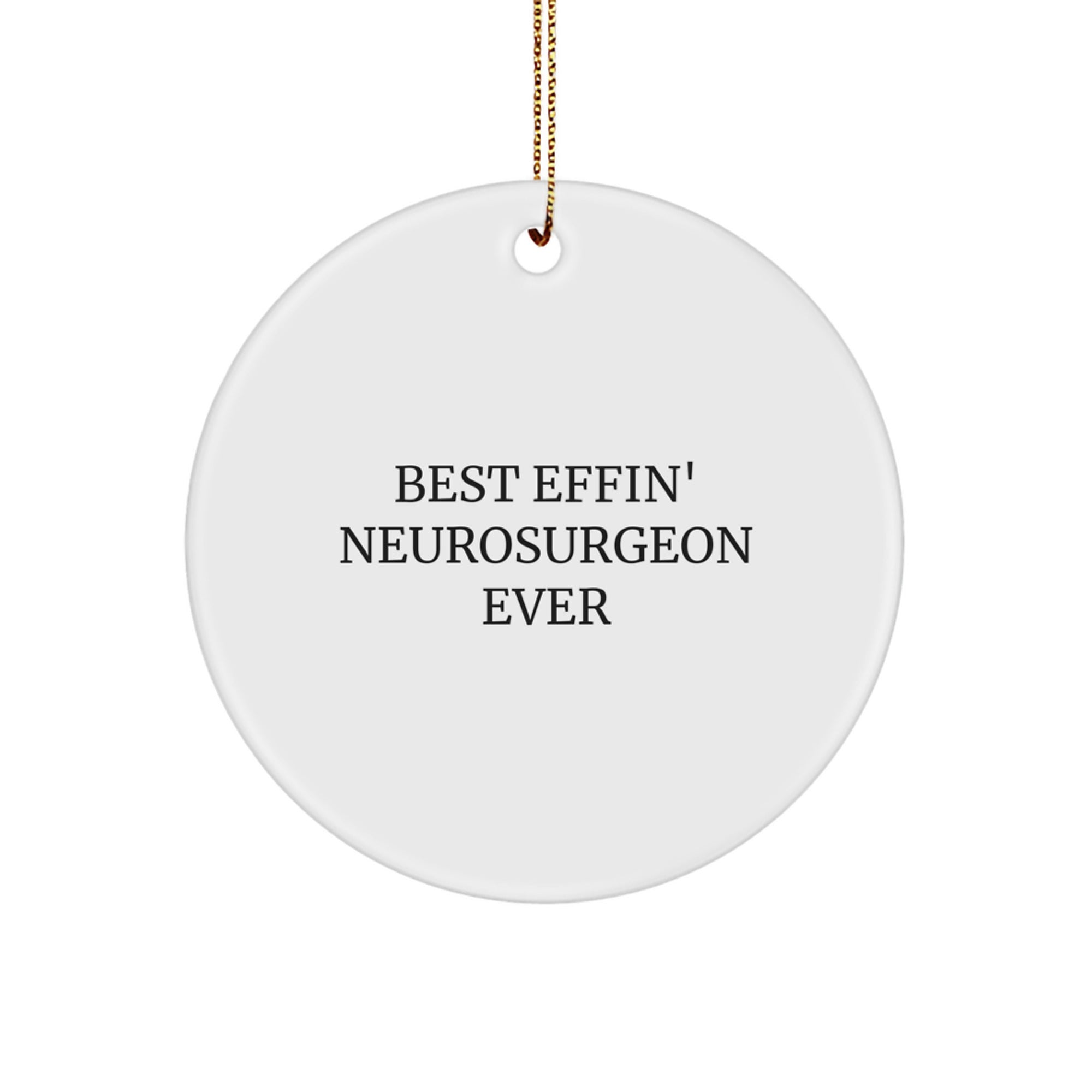 Funny Neurosurgeon Gifts, Best Effin' Neurosurgeon Ever Quote, Christmas Circle Ornament for Friends, Coworkers, Family - Gifts from Men, Women, Family, Friends, Coworkers to Neurosurgeon - Image 1