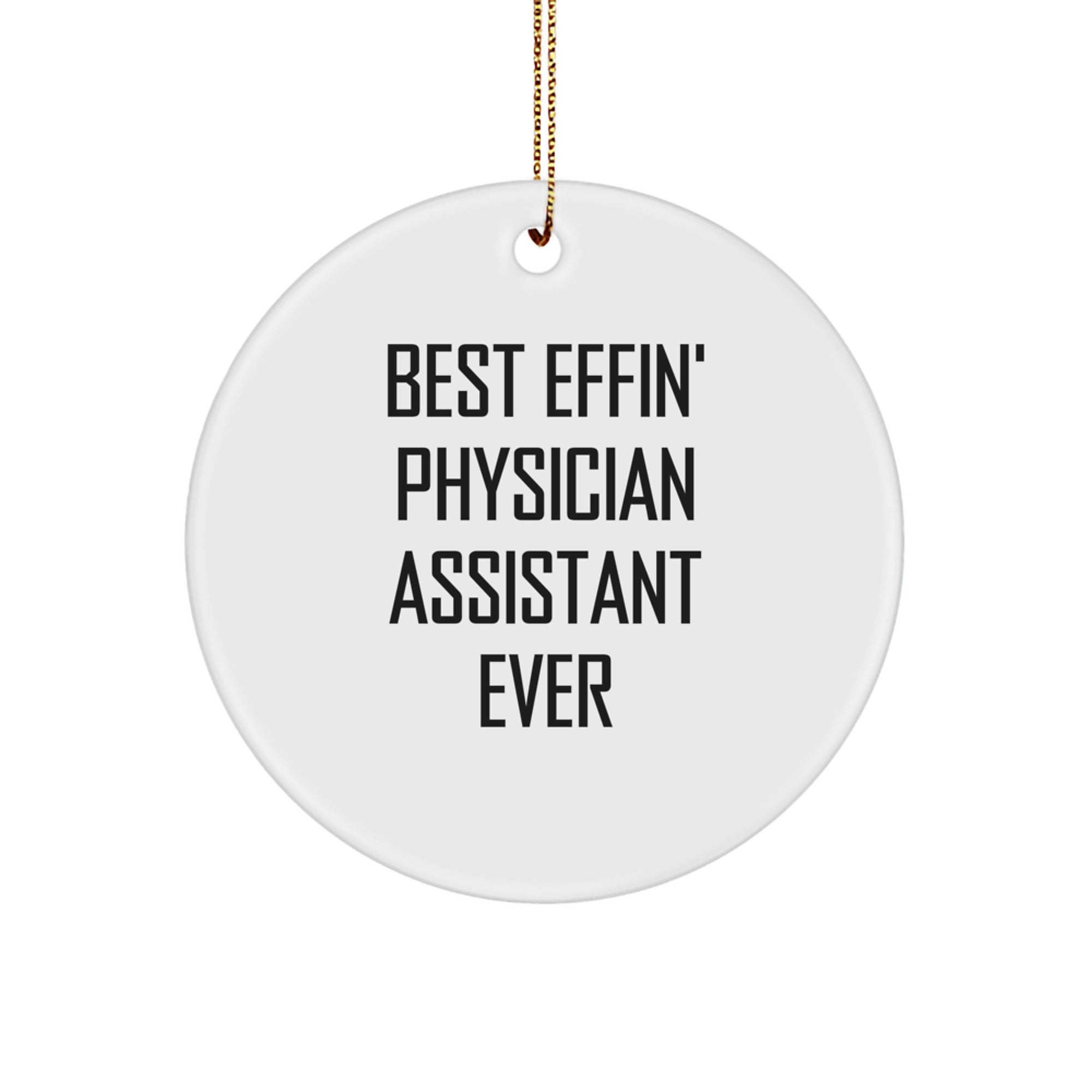 Funny Physician Assistant Gifts from Best Effin' Best Friend - Circle Ornament for Christmas - Image 1