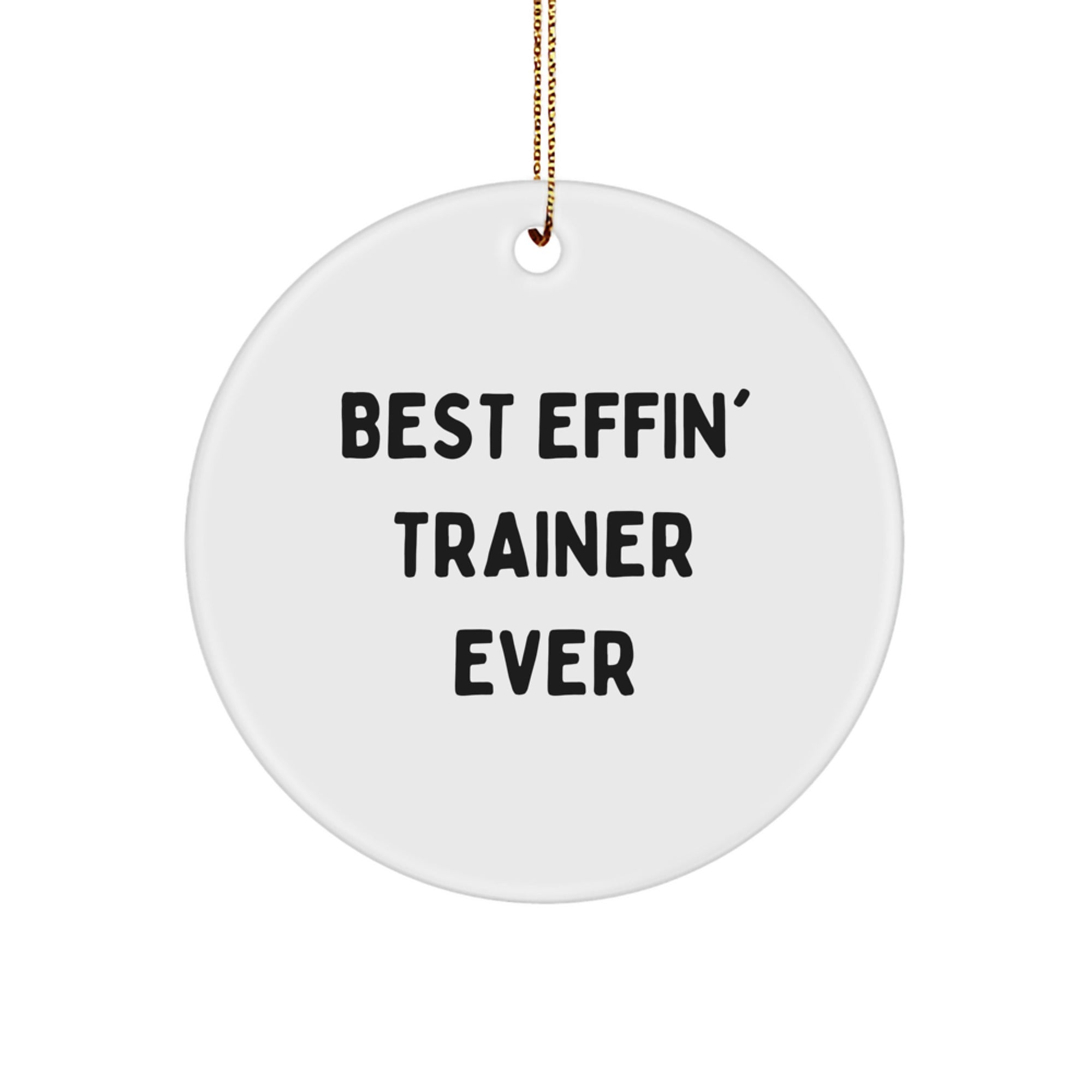 Funny Trainer Gifts from Friends - Best Effin' Trainer Ever Christmas Circle Ornament - Image 1