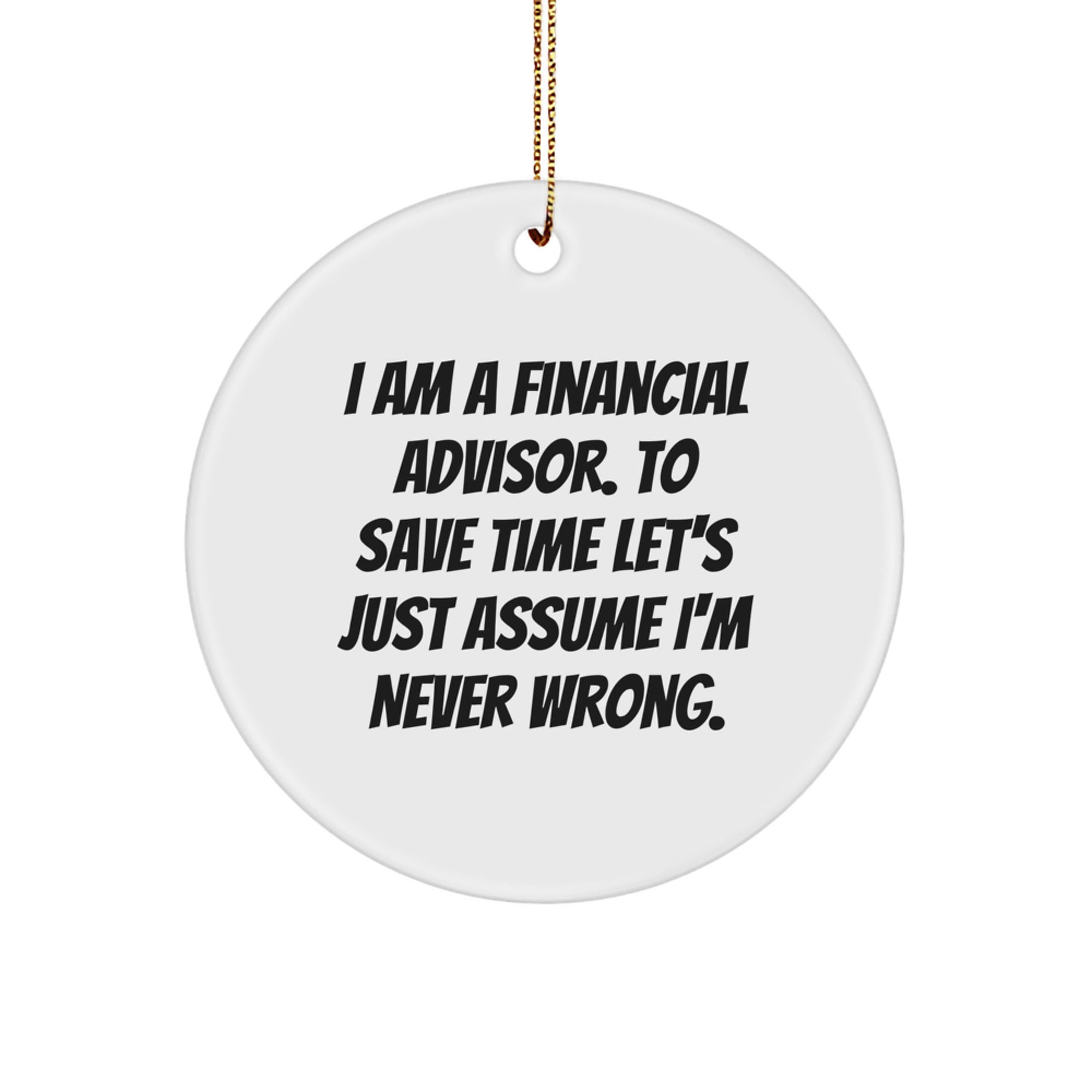 Funny Financial Advisor Gifts from Friends and Family, Unique Circle Ornament for Financial Advisors, Christmas Unique Gifts - Image 1
