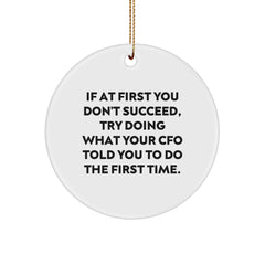 Funny CFO Gifts, Inspirational Circle Ornament, Christmas Unique Gifts from Men to CFO, Funny Quote CFO Said - Image 1