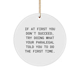 Paralegal Circle Ornament, Funny Gift for Paralegal Friends and Family, Christmas Unique Gifts from Men to Women - Image 1