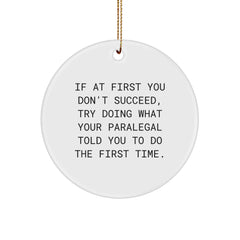 Paralegal Circle Ornament, Funny Gift for Paralegal Friends and Family, Christmas Unique Gifts from Men to Women - Image 1