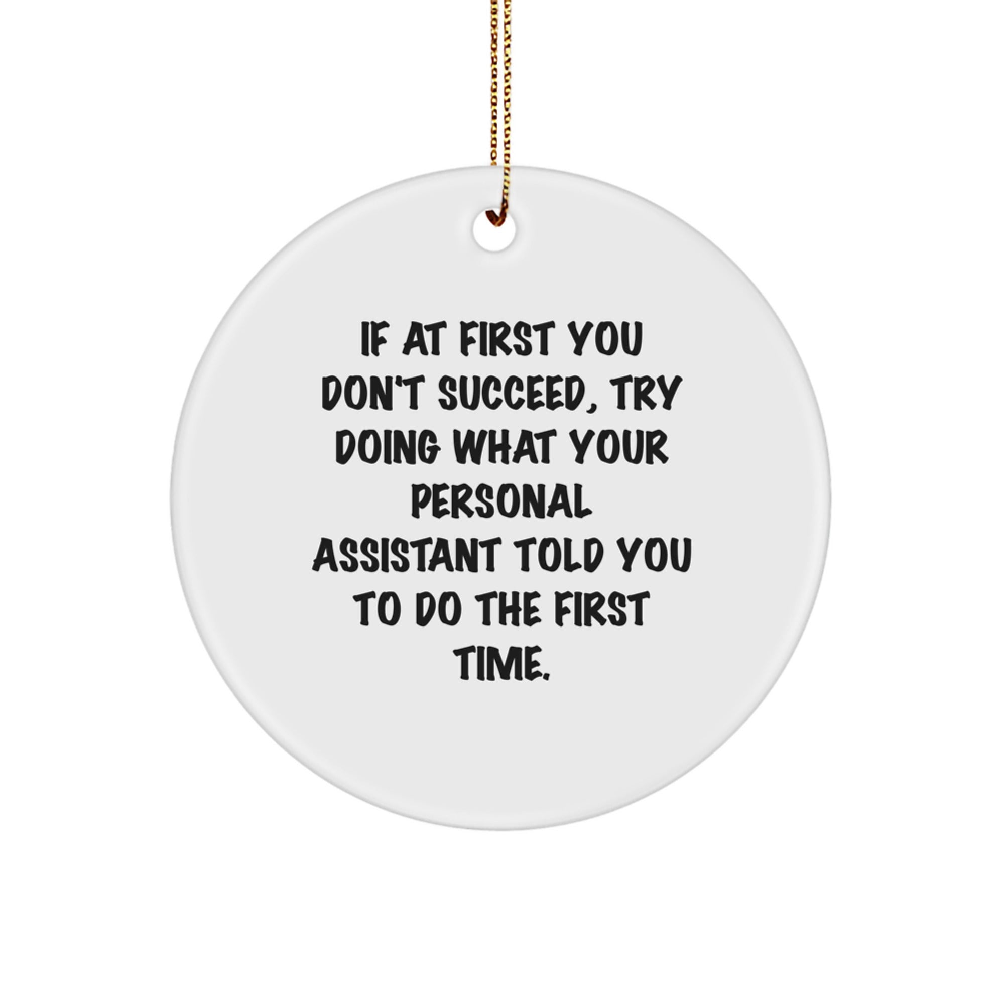 Funny Personal Assistant Quotes Gifts from Men to Women Coworkers on Christmas Unique Circle Ornaments for Personal Assistant Office Decor - Image 1