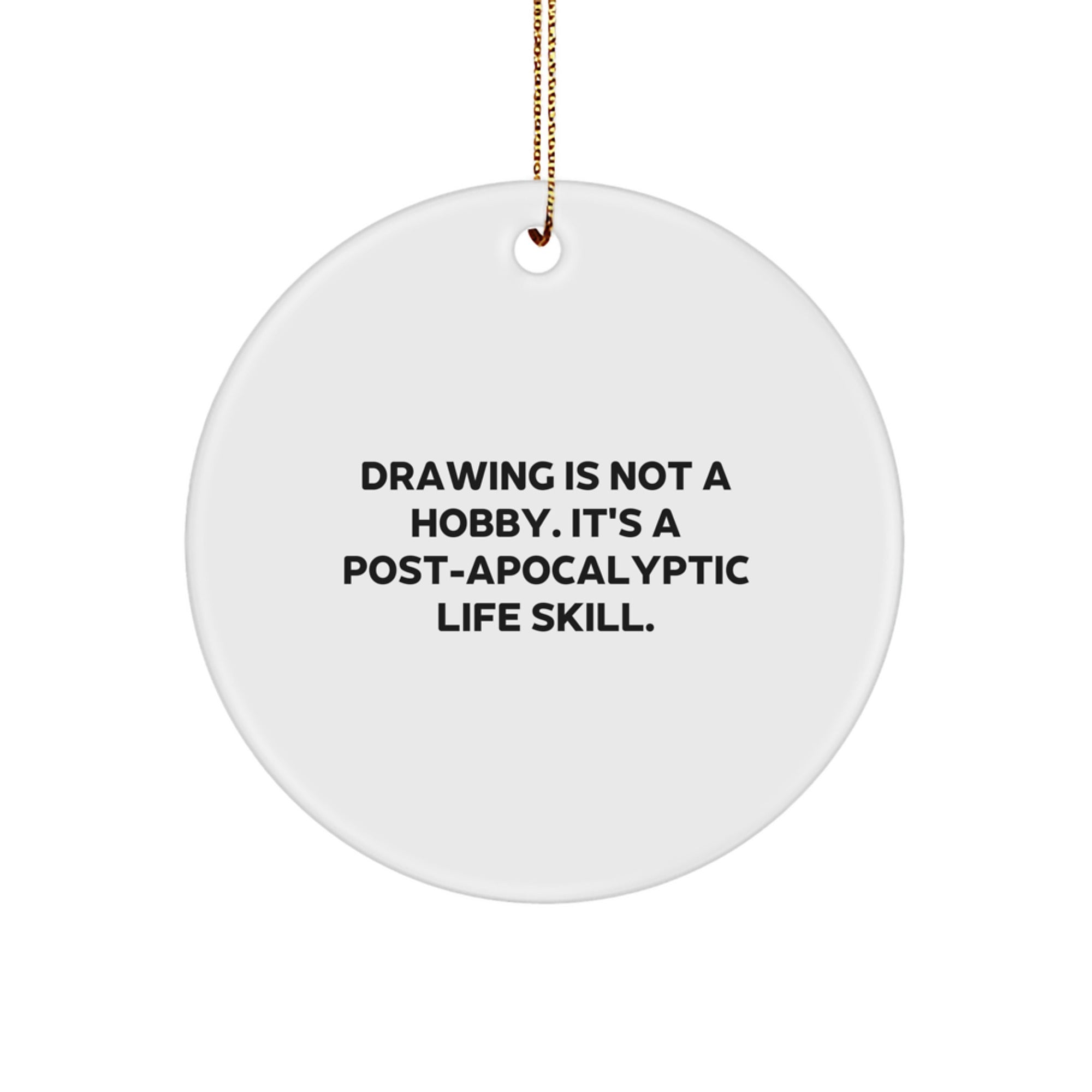 Funny Drawing Gifts for Men, Circle Ornament from Friends for Christmas - Image 1