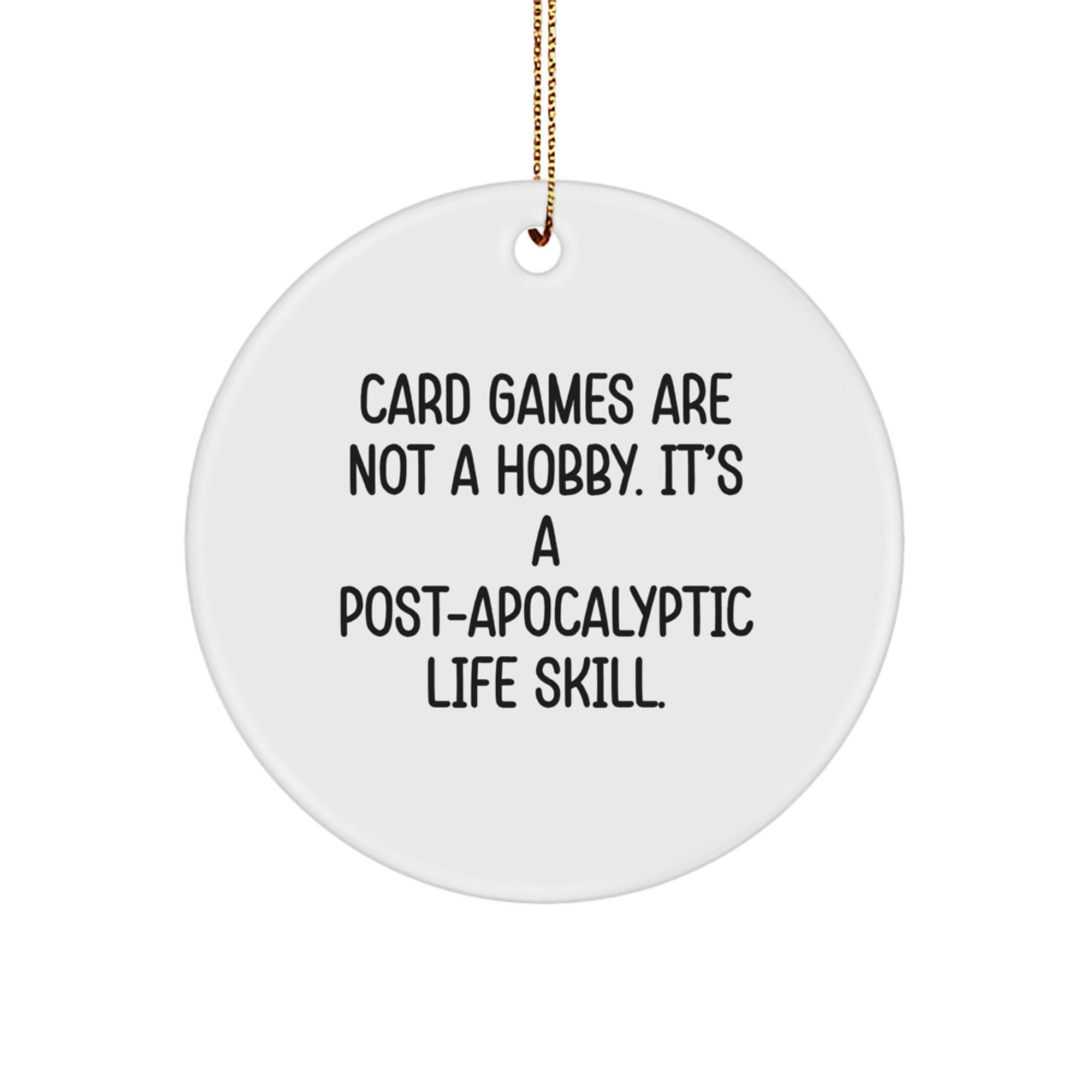 Funny Card Games Enthusiast Gifts from Friends, Coworkers, Family - Christmas Unique Circle Ornament for Card Games Lovers - Image 1