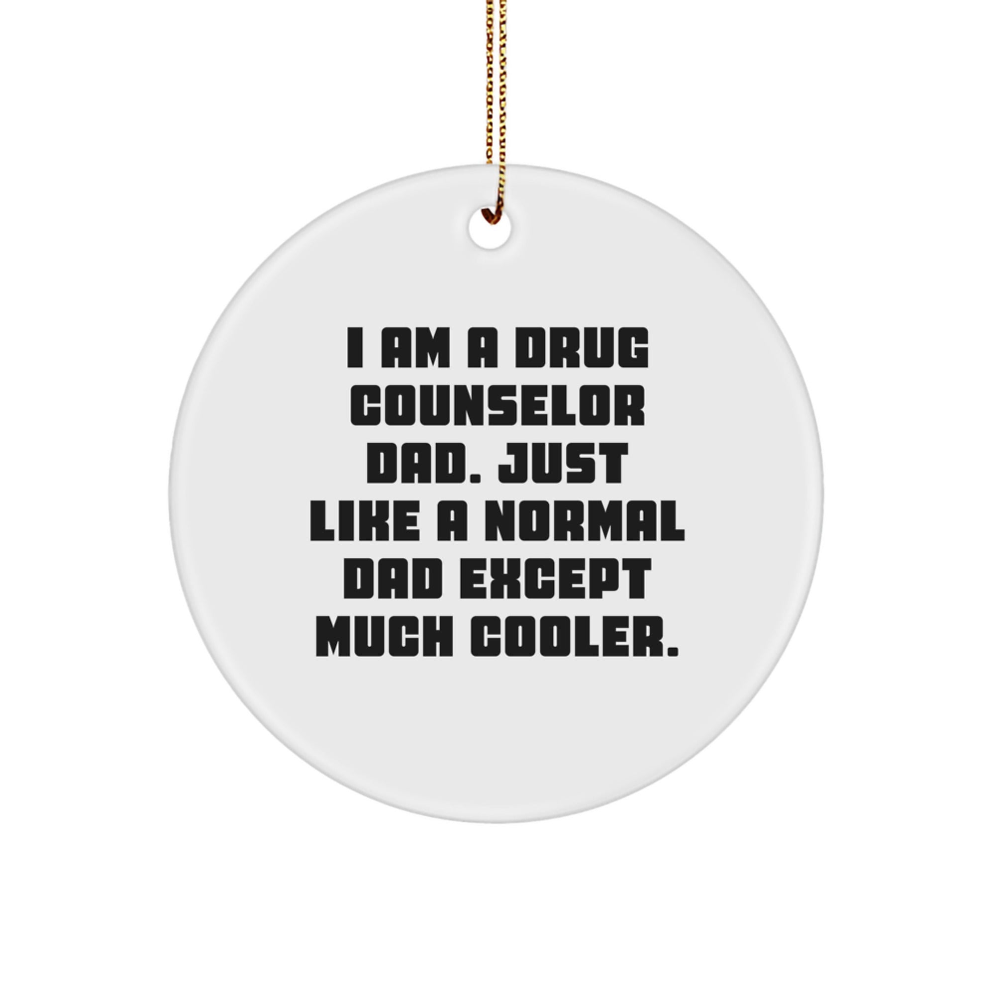 Drug Counselor Gifts from Dad - Funny Circle Ornament for Men, Women, Friends, and Coworkers - Christmas Unique Gifts for Drug Counselor Dad - Image 1