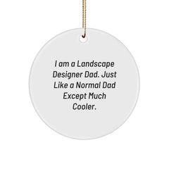 Funny Landscape Designer Gifts from Dad - Circle Ornament for Men or Women, I Am A Landscape Designer Dad Except Much Cooler Gifts for Christmas - Image 1