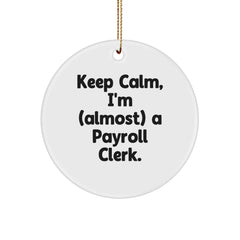 Payroll Clerk Gifts, Funny Quotes, Circle Ornament, Christmas Unique Gifts from Friends, For Payroll Clerk - Image 1