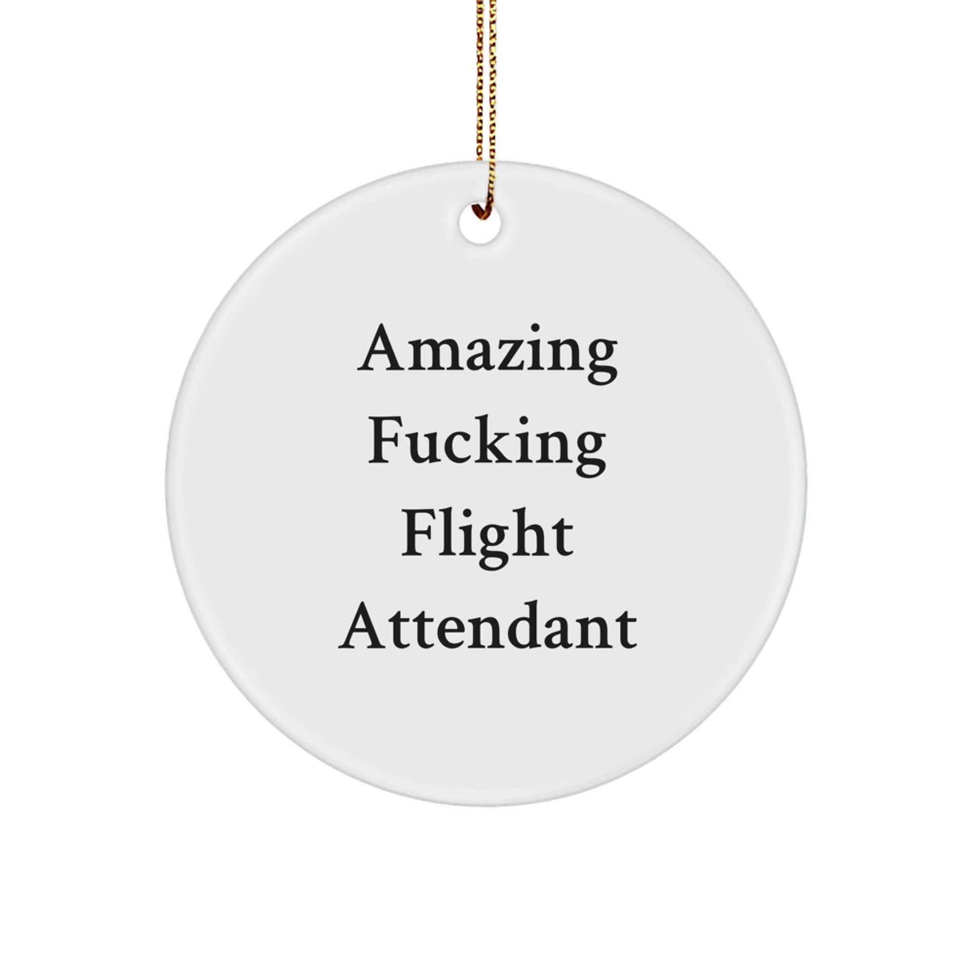 Funny Flight Attendant Gifts from Friends - Circle Ornament for Flight Attendants and Men - Christmas Unique Gifts - Image 1
