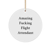 Funny Flight Attendant Gifts from Friends - Circle Ornament for Flight Attendants and Men - Christmas Unique Gifts - Image 1
