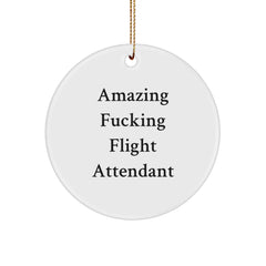 Funny Flight Attendant Gifts from Friends - Circle Ornament for Flight Attendants and Men - Christmas Unique Gifts - Image 1