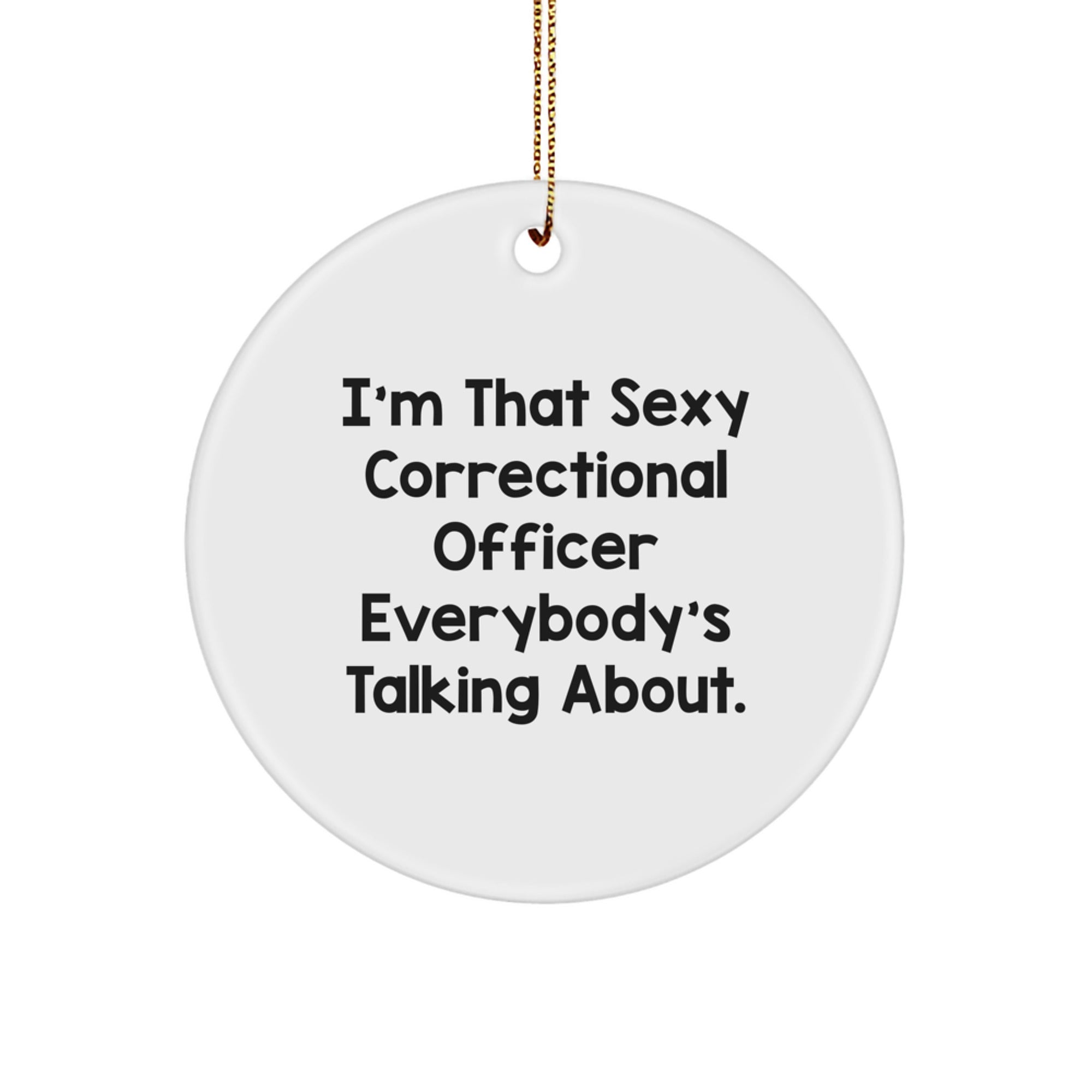 Sexy Correctional Officer Gifts, Funny Quote Circle Ornament for Correctional Officer, Christmas Unique Gifts from Family or Friends - Image 1