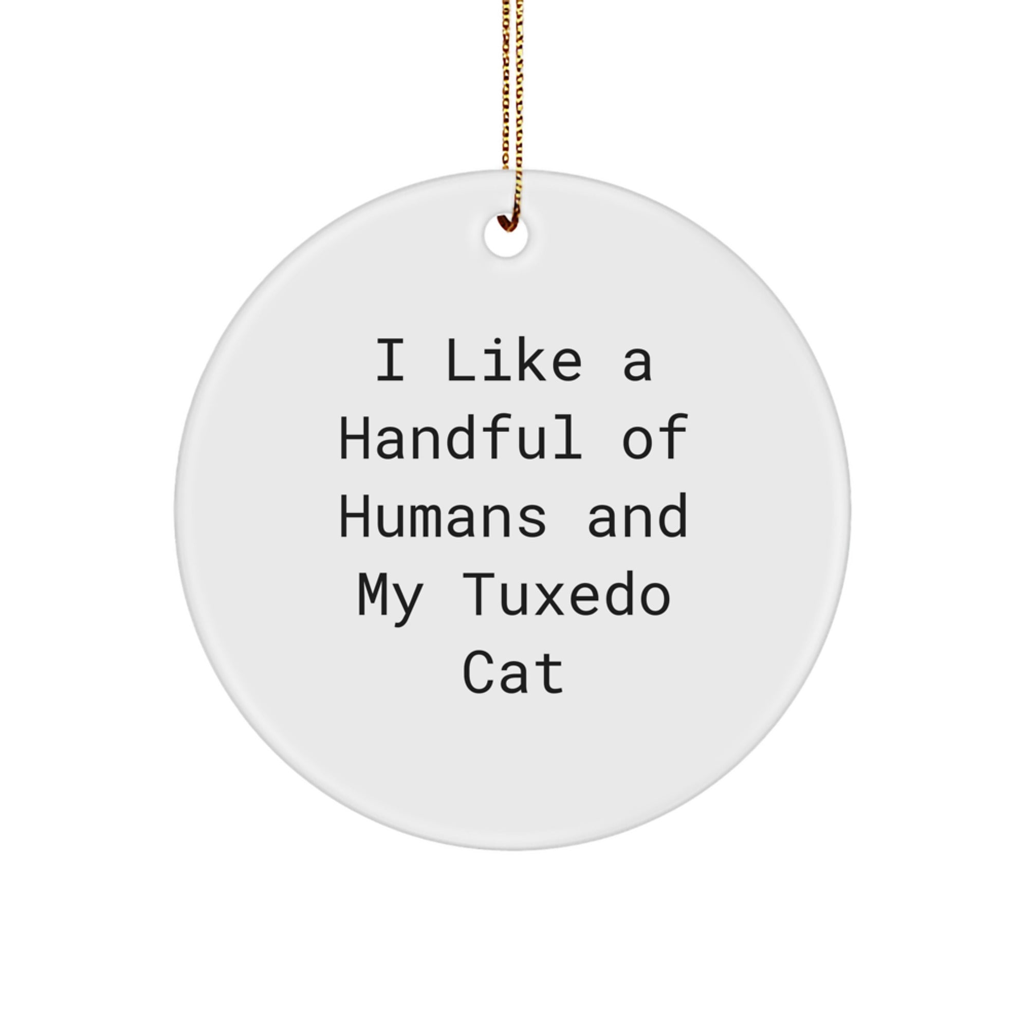 Gifts from Friends for Tuxedo Cat Lovers - I Love My Tuxedo Cat Christmas Ornament, Funny Tuxedo Cat Circle Ornament - Image 1