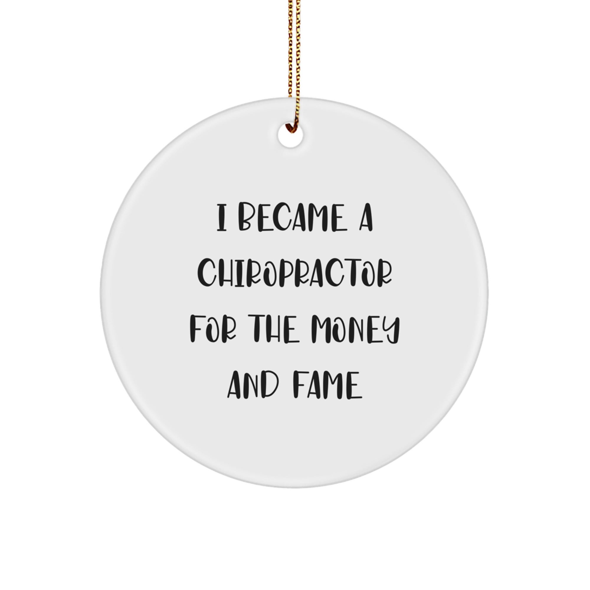 Chiropractor Gifts for Men - Funny Quote Circle Ornament, Gifts from Friends for Chiropractor, Christmas Unique Presents - Image 1