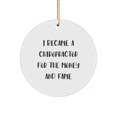 Chiropractor Gifts for Men - Funny Quote Circle Ornament, Gifts from Friends for Chiropractor, Christmas Unique Presents - Image 1