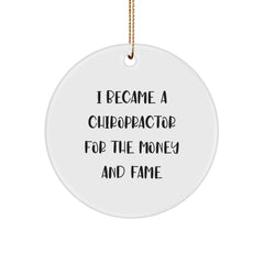 Chiropractor Gifts for Men - Funny Quote Circle Ornament, Gifts from Friends for Chiropractor, Christmas Unique Presents - Image 1
