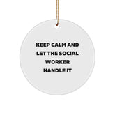 Funny Social Worker Christmas Unique Gifts from Friends Circle Ornament for Social Worker Men Women Coworkers - Image 1