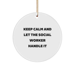Funny Social Worker Christmas Unique Gifts from Friends Circle Ornament for Social Worker Men Women Coworkers - Image 1