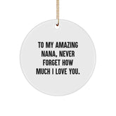 To My Amazing Nana, Circle Ornament Gifts from Family, Christmas Unique Nana Gifts, Nana Appreciation - Image 1