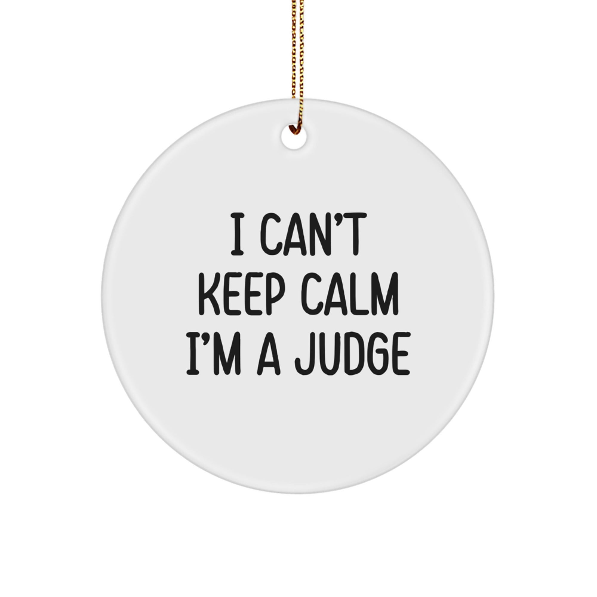 Funny Judge Gifts for Him, I Can't Keep Calm I'm A Judge Circle Ornament, Christmas Unique Presents from Friends - Image 1