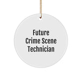 Gifts from Friends and Family for Future Crime Scene Technicians - Fun Crime Scene Technician Circle Ornament for Christmas Unique Gifts - Image 1