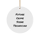 Funny Crime Scene Technician Gifts from Friends for Future Crime Scene Technicians, Unique Christmas Circle Ornament, Inspirational Quote - Image 1