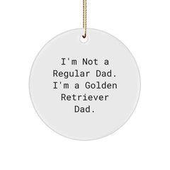Funny Golden Retriever Dad Gifts for Men from Family - Circle Ornament for Christmas - Image 1