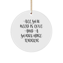 Funny Yorkshire Terrier Dog Circle Ornament Gifts from Friends for Christmas Unique - Image 1