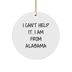 Funny Alabama Circle Ornament Gifts from Men for Alabama Friends - Christmas Unique Gifts - Image 1