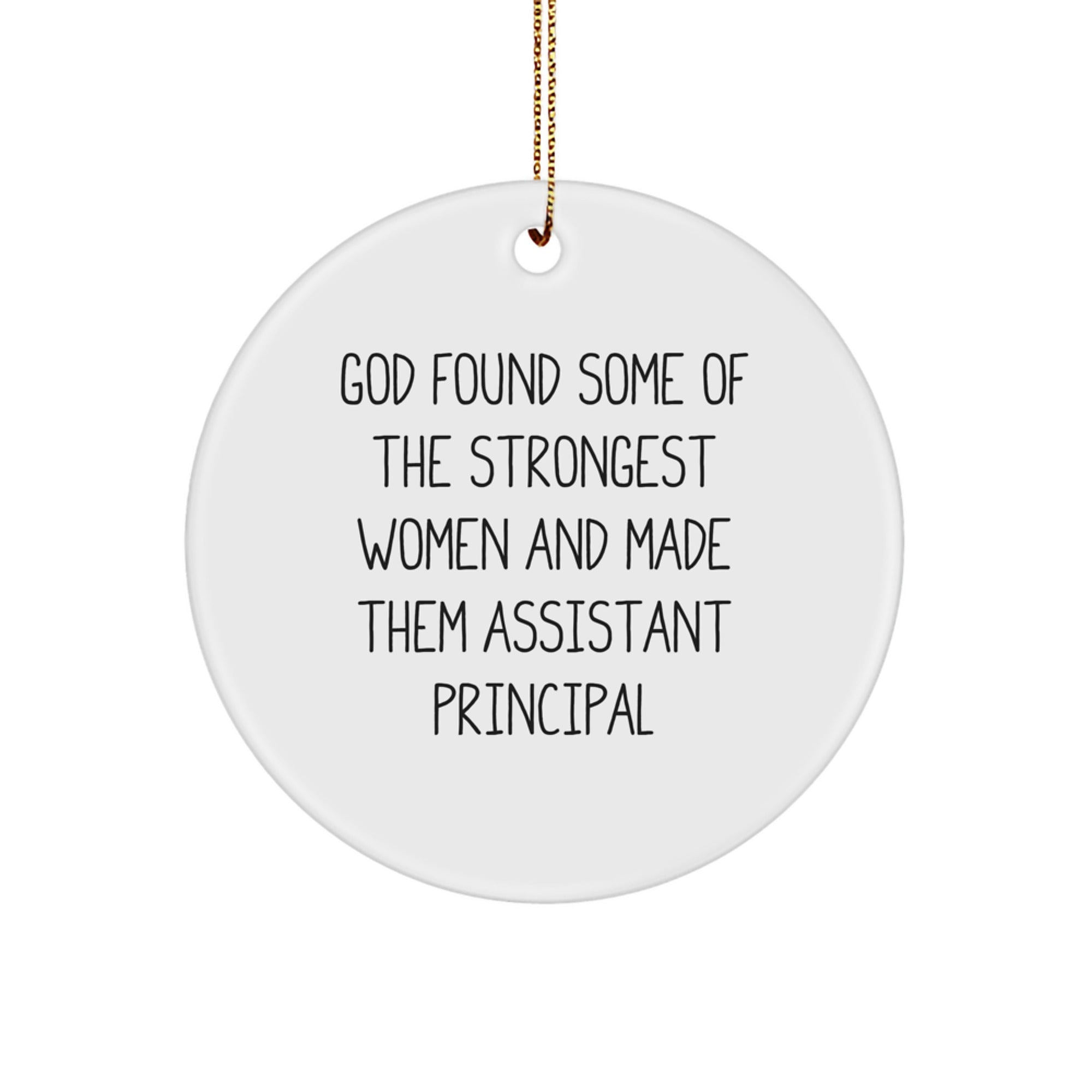 Funny Assistant Principal Gifts for Women, Circle Ornament with Inspirational Quotes, Gifts from Women for Assistant Principal, Christmas Unique Gifts - Image 1