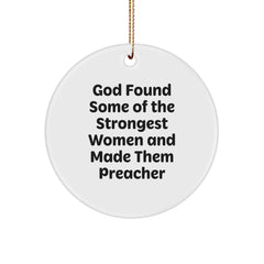 Funny Preacher Gifts, Inspirational Quote Circle Ornament, Gifts from Women, Gifts for Preacher, Christmas Unique Gifts, MDF Circle Ornament, Sublimated Printing - Image 1