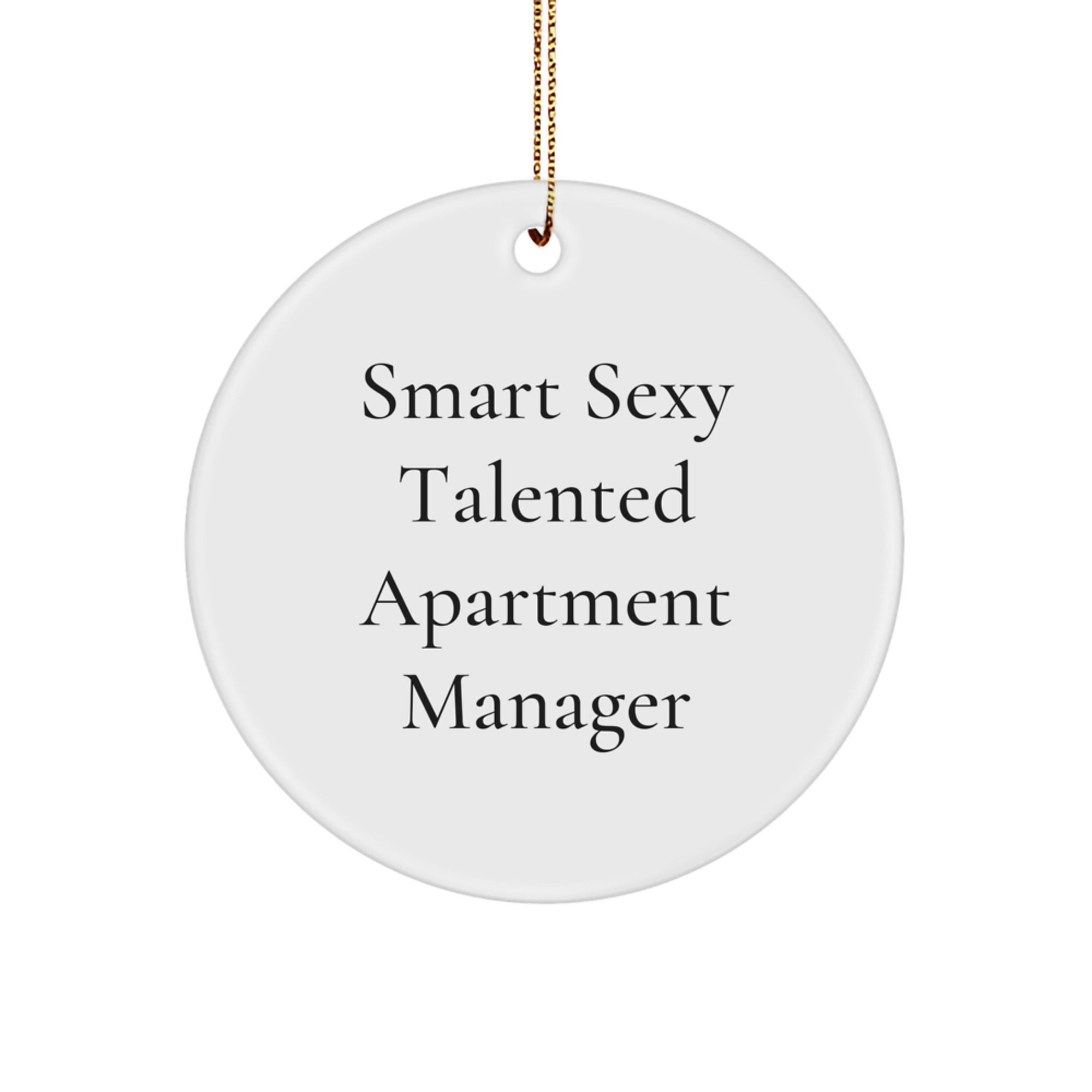 Funny Smart Sexy Talented Apartment Manager Christmas Unique Gifts from Friends Circle Ornament, Gifts for Apartment Manager - Image 1