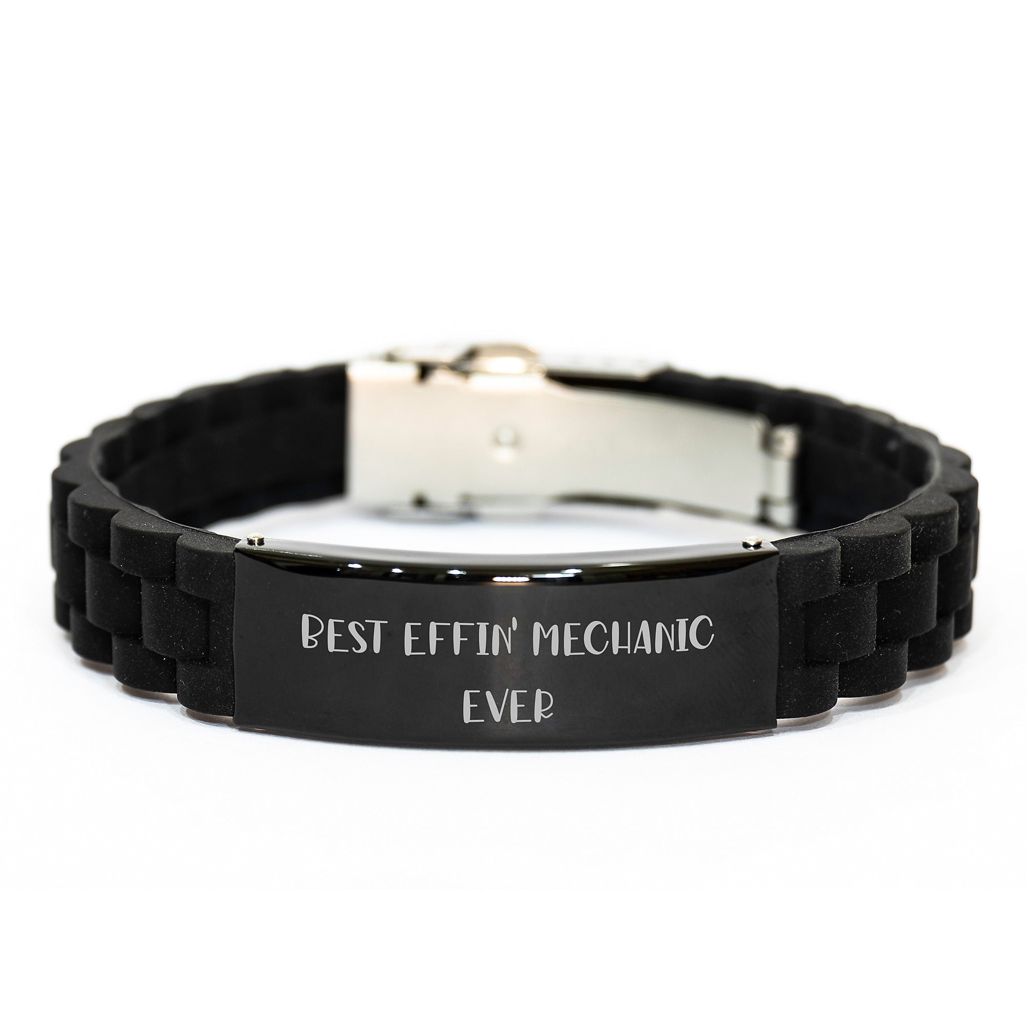 Mechanic Gifts from Friends - 'Best Effin' Mechanic Ever' Glide lock Clasp Bracelet for Men, Graduation Unique Gifts for Him - Image 1