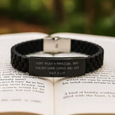 Funny Paralegal Gift for Men, Paralegal Christmas Unique Gifts from Friends or Family - 'Don't Trust A Paralegal That Doesn't Drink Coffee And Say F--k A Lot' Glide lock Clasp Bracelet - Image 2