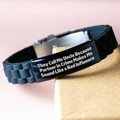 Funny Uncle Gifts for Men, Glide lock Clasp Bracelet Valentine's Unique Gifts from Family - Image 3