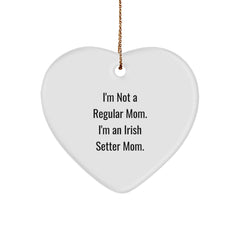 Irish Setter Dog Mom Funny Christmas Heart Ornament, Gifts from Men to Women, Friends, Family, for Irish Setter Dog Lover - Image 1