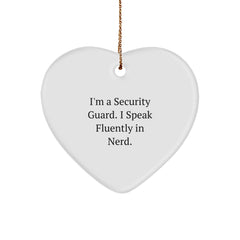 Funny Security Guard Gifts from Men to Security Guard - Heart Ornament for Christmas - Image 1