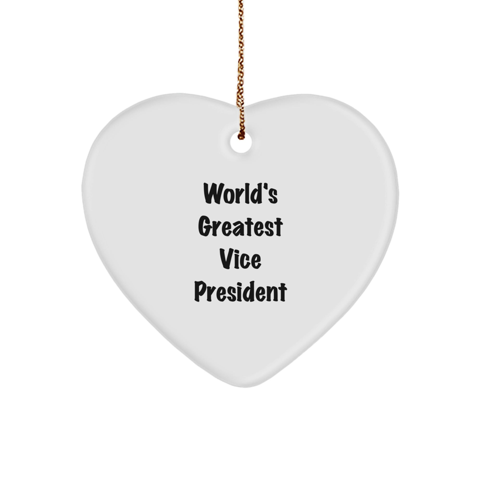 Funny Vice President Gifts from Best Friends for Christmas Unique Heart Ornaments - Image 1