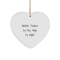 Athletic Trainer Gifts by Day, Ninja by Night, Funny Heart Ornament for Christmas, Gifts from Family - Image 1